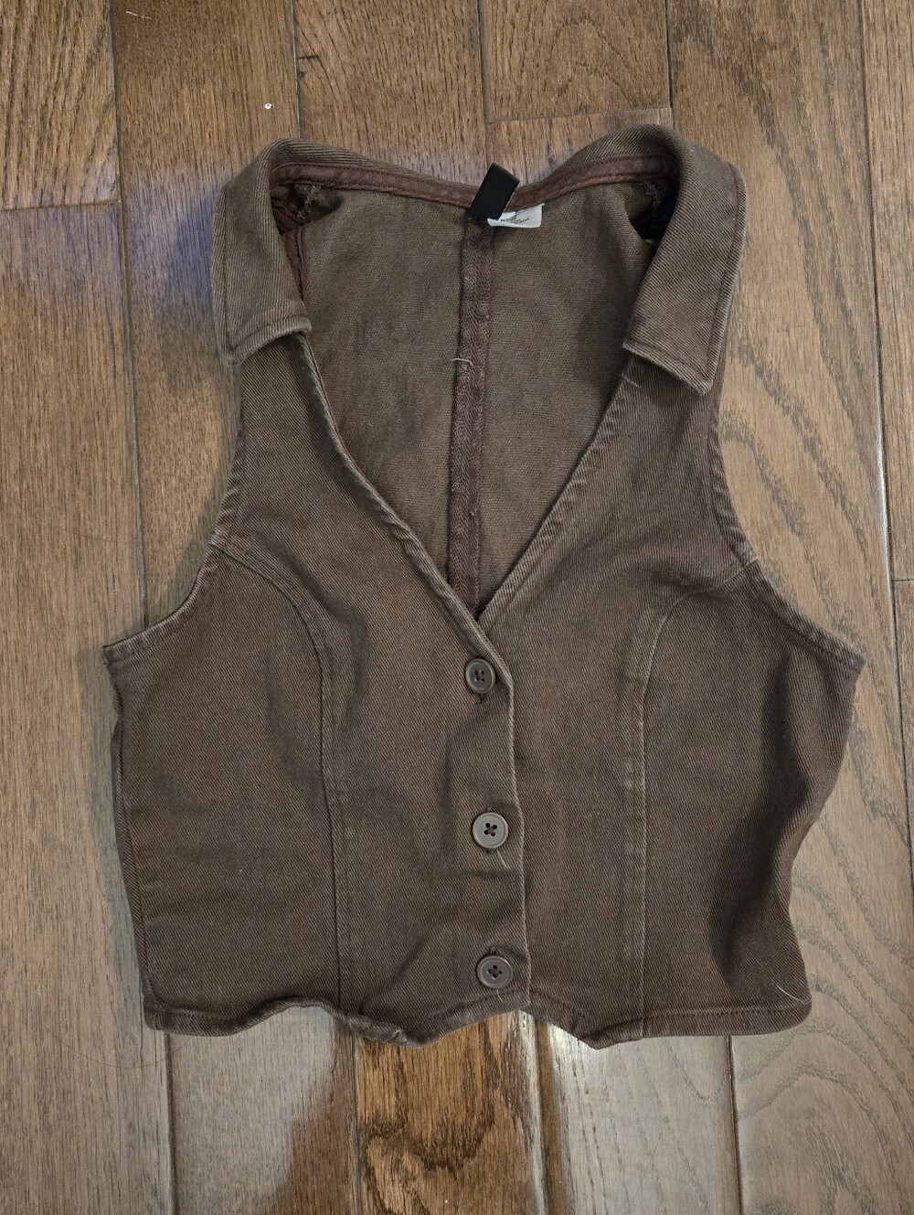 H&M Divided Brown Sleeveless Button Vest